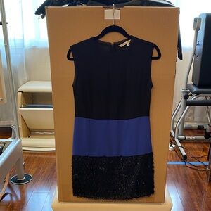 RACHEL Rachel Roy Black & Royal Blue Sleeveless Shift Dress